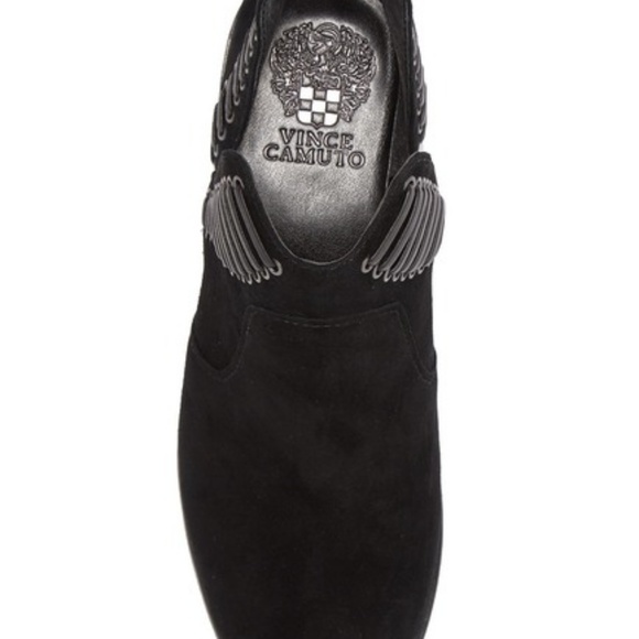 VINCE CAMUTO Prevista Black Suede Booties - Picture 4 of 6